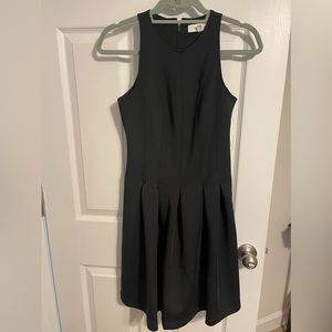 Black fit and flare scuba dress